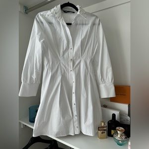 Beaded collar off white blouse